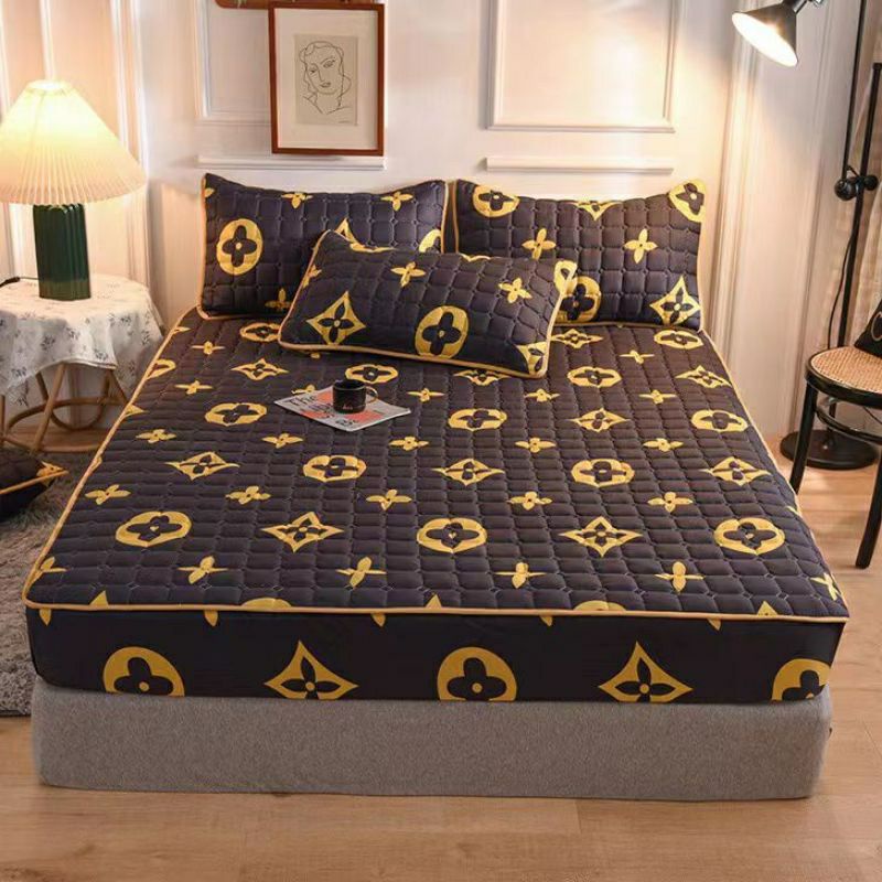 Sprei Sultan Waterproof anti ompol anti tahan air size 160×200 120×200 Seprei Adem full Karet-Wteeprof dino navy 2
