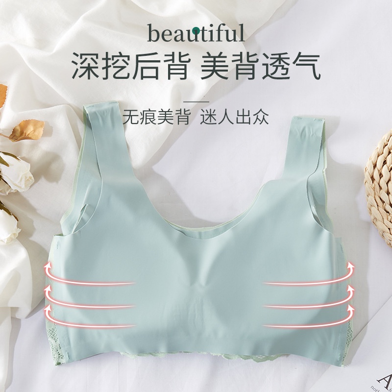 Bra Wanita Seamless Lace Bh Perempuan Anti Nyeplak Pakaian Dalam Cewek Korea Bahan Nylon Halus - LACE