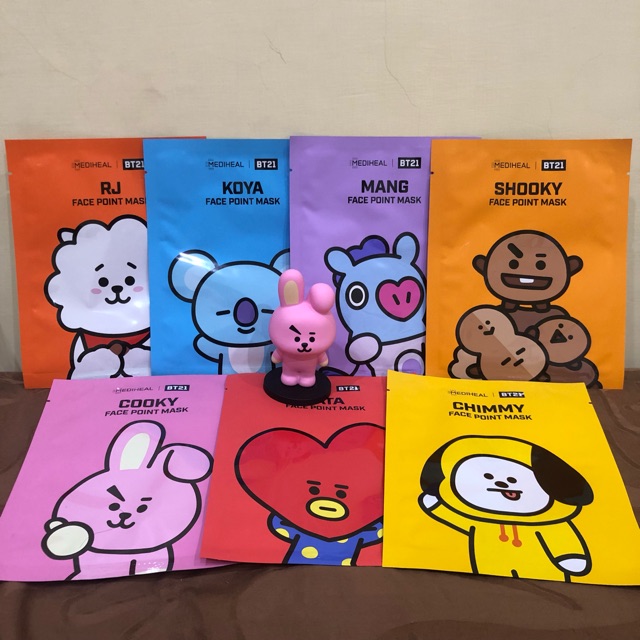 Download Bt21 Official Face Point Mask Cooky Jungkook Tata Chimmy Shopee Indonesia PSD Mockup Templates