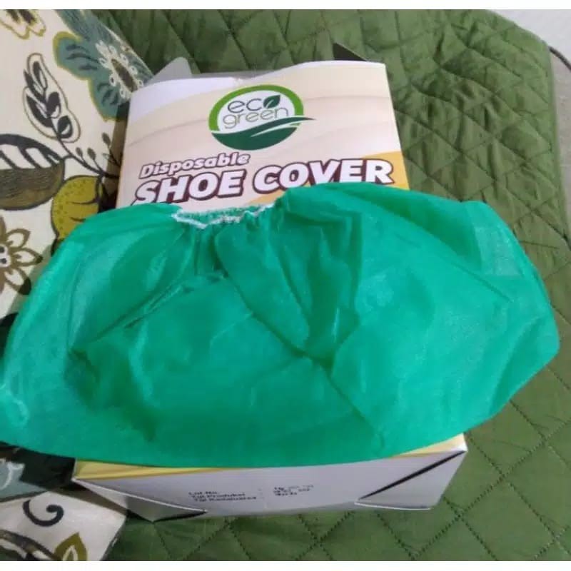 100pcs Izin Menkes Shoe Shoes Cover Penutup Pelindung Sepatu Hijau Non Woven Spunbond Medis Sekali Pakai