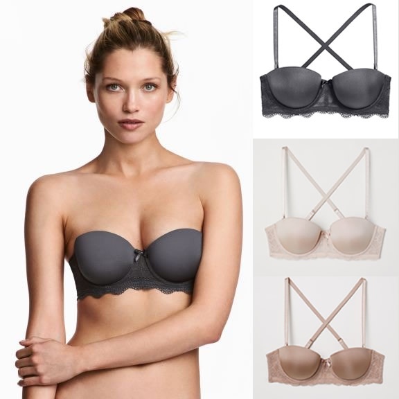H*n*M Strapless Balconette Bra BH wanita // sisa ekspor
