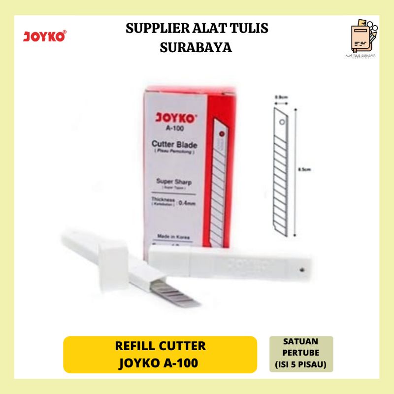 

REFILL ISI 5 CUTTER / PEMOTONG JOYKO A - 100 ORIGINAL PISAU KECIL MURAH TAJAM KUAT