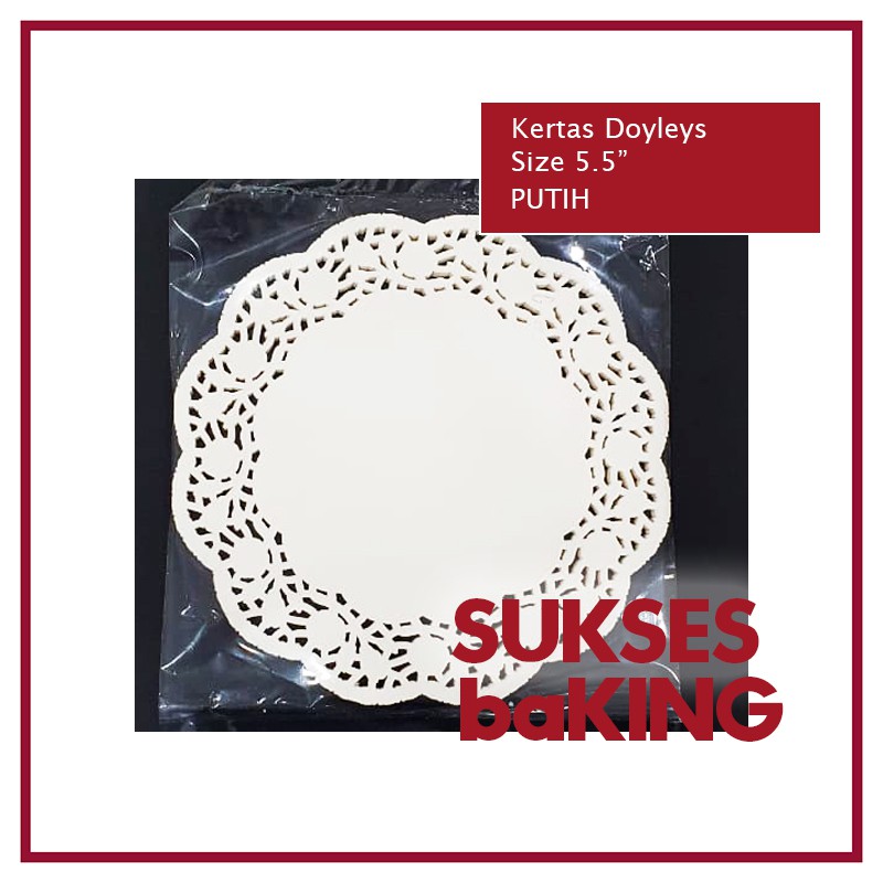 

[100pcs] Kertas Doyleys / Kertas Doilies 5.5" (White) - Alas Toples Kue / Kertas Renda / Bundar