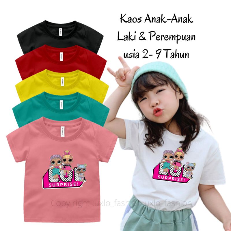 Kaos Anak Perempuan Lol Surprise Murah Umur 2 sampai 15 Tahun Uxlo Fashion