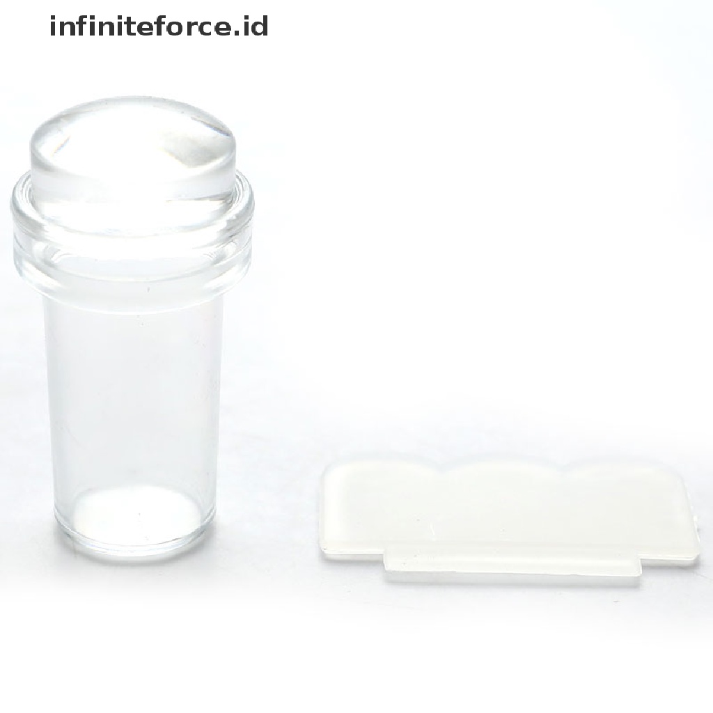 Infiniteforce.id Set Stempel Jelly Silikon 2.4cm + Scraper Untuk Nail Art DIY