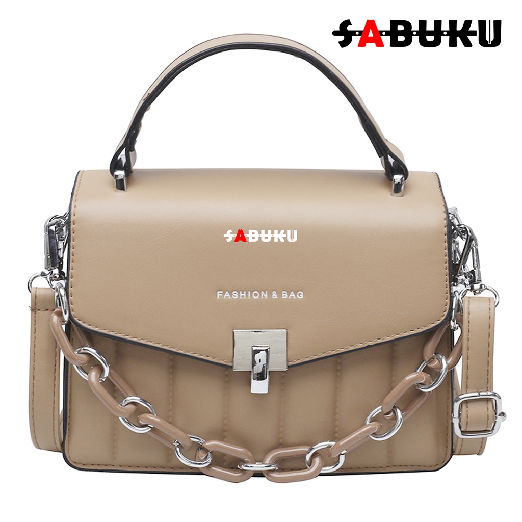 Tas Bahu Rantai Shoulder Bag Hand Bag Wanita Cewek Fashion Elegan Simple Model Terbaru Kulit korea -180