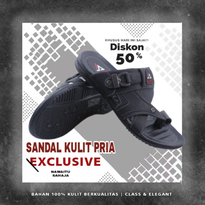 Sandal Sendal Sadal Sedal Sndal Srandal Senda Pria Jepit Casual Korea Gunung Tali Slides Kulit Asli 