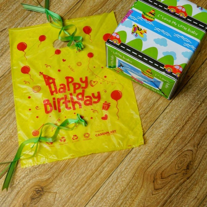 

✨ BISA COD ✨ Plastic Birthday Bag Eco Friendly 30x40x40