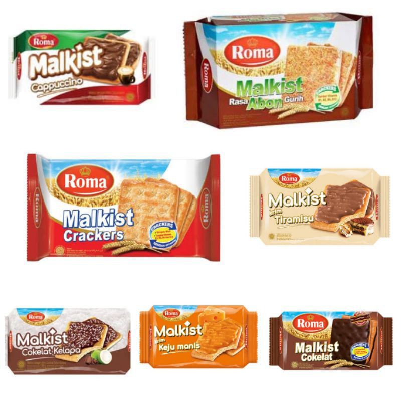 

Roma Malkist Crackers Merah / Cream kuning / Coklat / Keju / Abon / Tiramisu