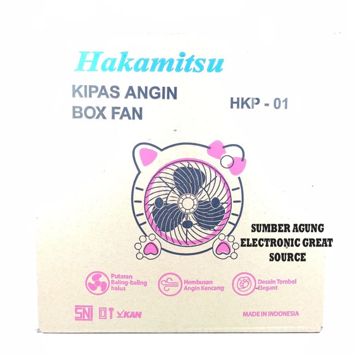 Kipas Angin Hello Kitty Meja 10inch 28W Hakamitsu HKP01 25cm Box Fan