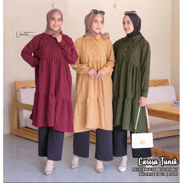 LONG TUNIK BAHAN RAYON CRINKLE LD 114 BAHAN JATUH HALUS