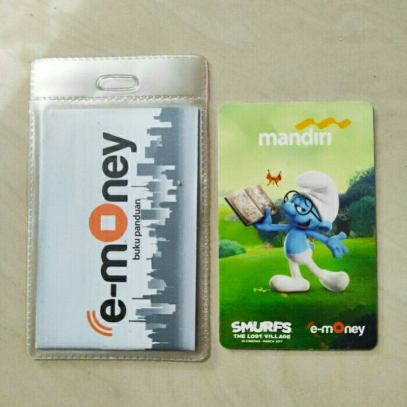 Mandiri eMoney Rare Edition - SMURFS -The Lost Villages ORI /Like eTOLL Tapcash Flazz or Brizzi