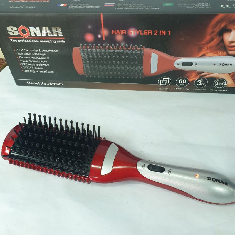 Catok sisir sonar sn-906 Alat Catokan sisir panas murah Rebonding Lurus dan brush curly keriting