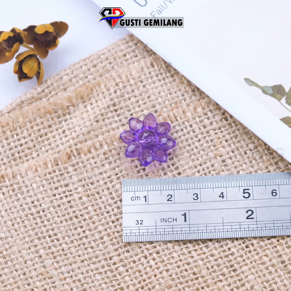 Isi 6pcs Bros Bunga Craft Bening Lubang Tengah Wanita 20mm