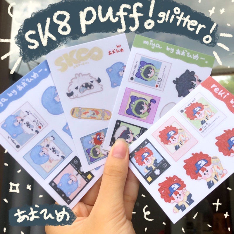 

Sticker Sk8 Glitter Puff | Stiker Anime Langa Reki Miya Merch the Infinity by Aohimeee