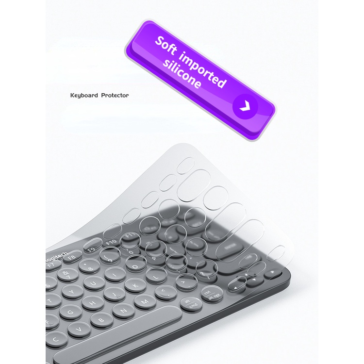 Film Pelindung Keyboard Wireless Bluetooth Logitech K380 K480 Bahan Silikon Transparan