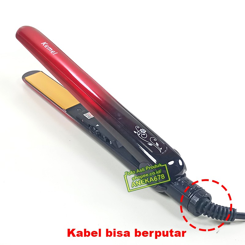 KEMEI KM 820 ALAT CATOK RAMBUT CATOKAN LURUS CURLY KERITING 2IN1 KM820