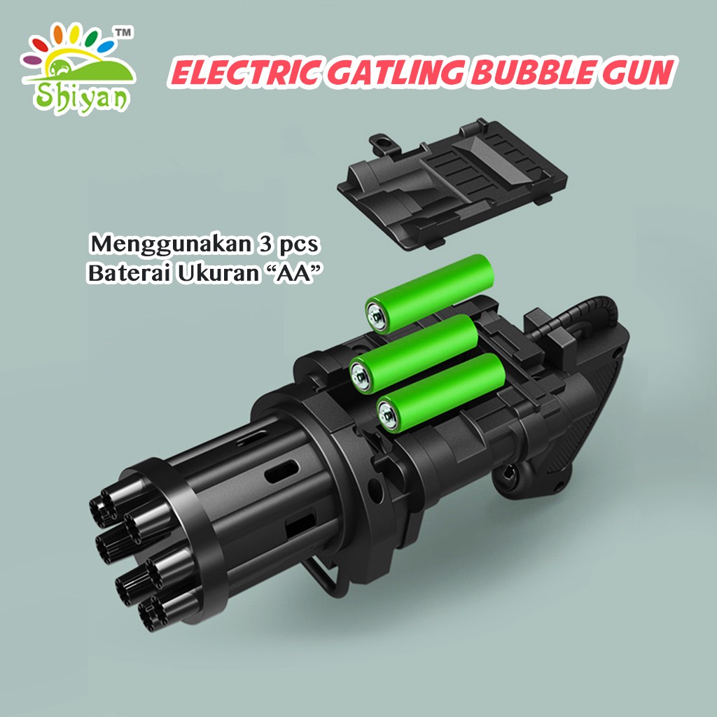 [Shiyan] pistol bubble gatling gun / bubble blower machine / mainan mesin bubble terbaru banyak busa