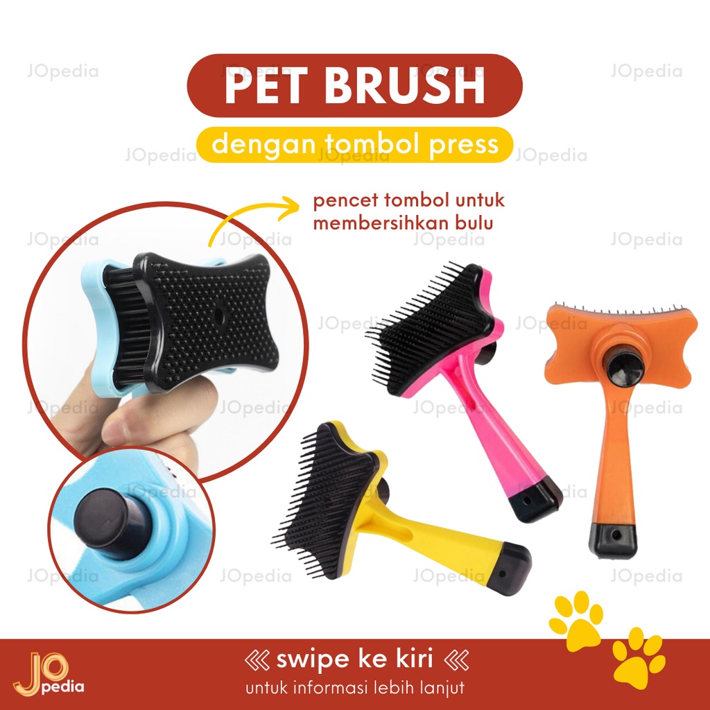 PET BRUSH PRESS Sisir Bulu Rontok Sikat Bulu Sisir Grooming Kucing Anjing Kelinci