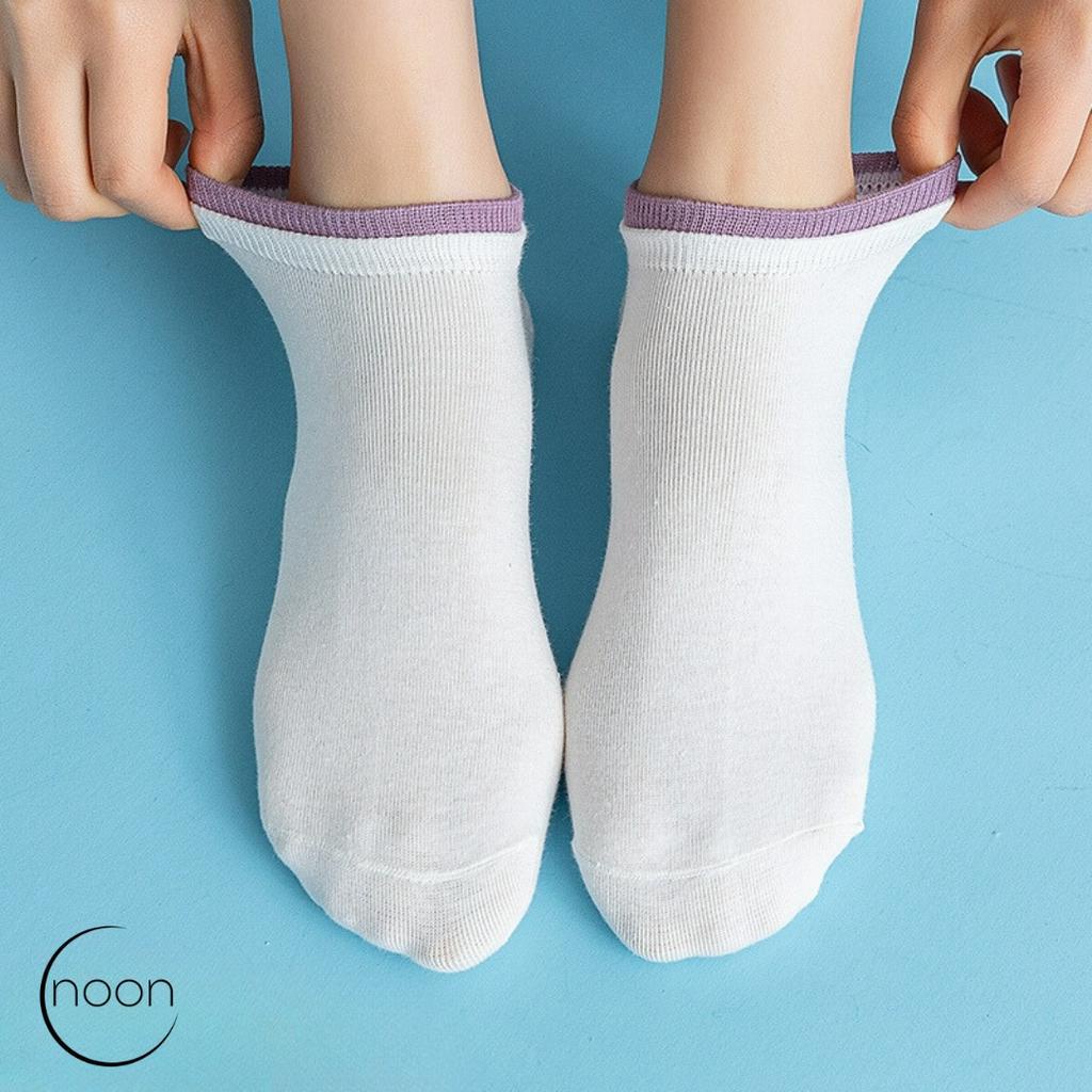 NOON (upper) Kaos Kaki Pendek Wanita Dewasa Korea Ankle Socks Sekolah Kerja Kantor Semata Kaki Wanita Motif Lucu Imut Import