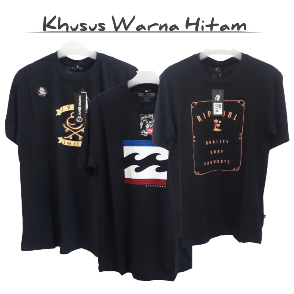 Cuci Gudang ... 3 Pcs Kaos Distro Khusus Warna Hitam Pria Distro Bandung Keren