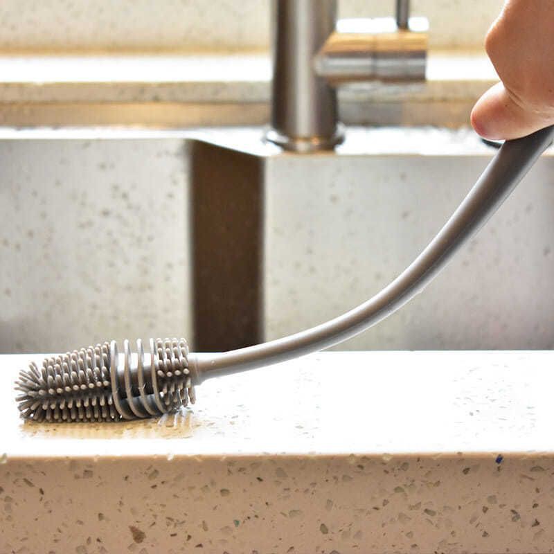 DS Sikat Botol Susu Silikon / Brush Gagang Panjang / Pembersih Alat Rumah Tangga / Bottle Silicone Brush