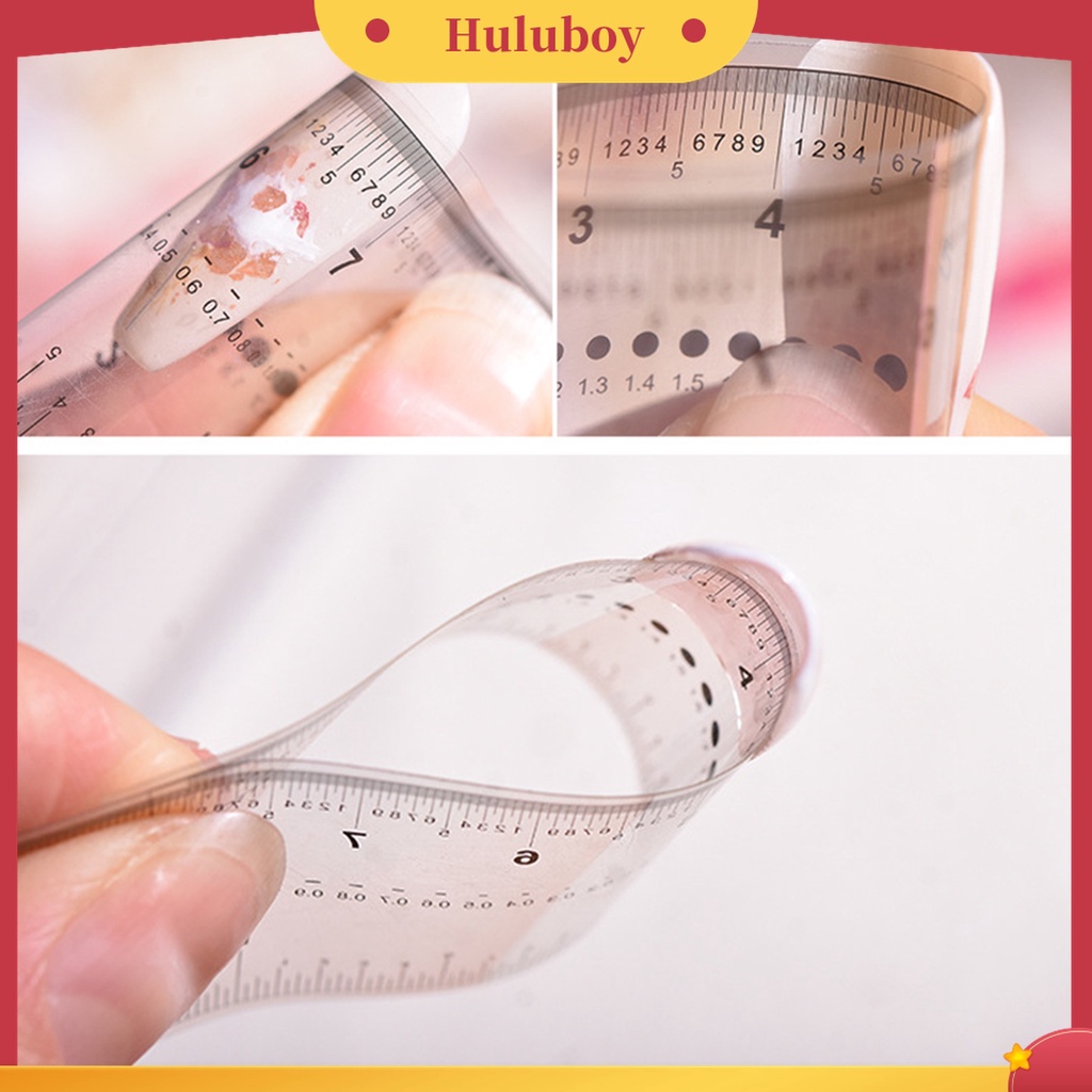 Huluboy Huluboy♡ Penggaris Kuku Palsu Bahan PVC Anti Air Untuk Nail Art