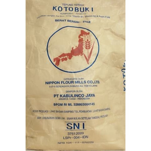 Jual Tepung Terigu Kotobuki 25kg / Tepung Jepang 25 Kg Protein Rendah ...