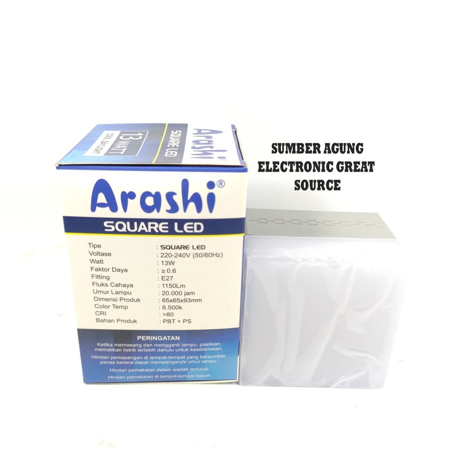 Lampu LED Kotak 13W Arashi Square LED Rotate Berputar 180 Derajat