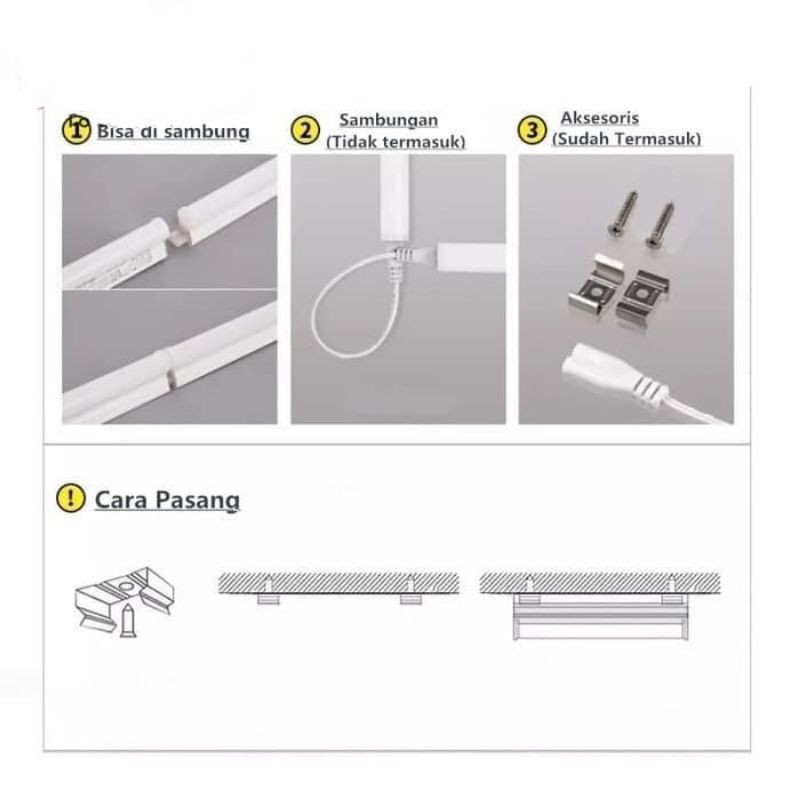 Lampu TL Neon T5 LED 14W 90cm Tube Warna Warni