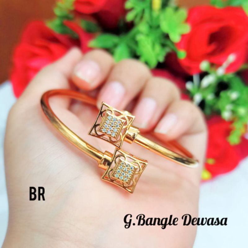 Gelang tangan wanita dewasa motif pilihan RO-27 warna gold rosegold lapis emas gold