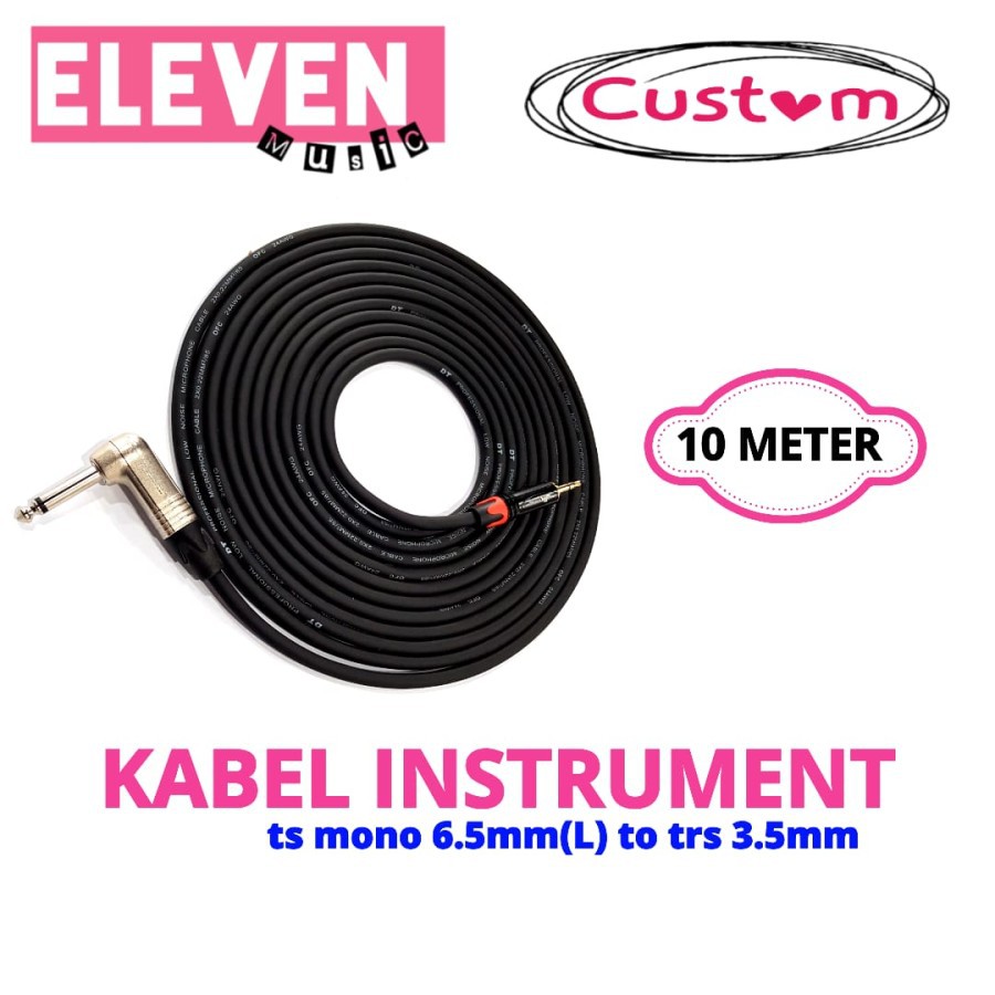 kabel instrument ts mono 6.5mm to trs 3.5mm @10 meter