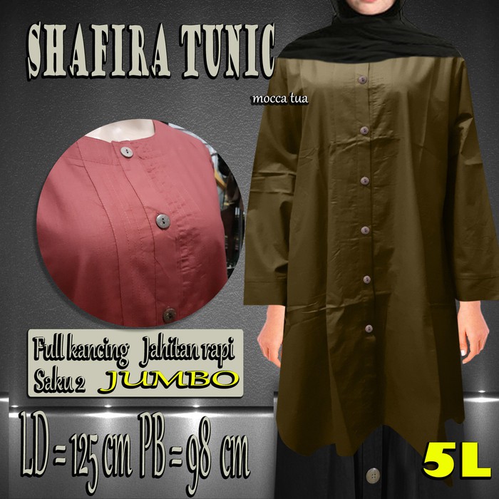 Spesial Baju Atasan Muslim Wanita / Tunik Jumbo Shafira (LD 125 cm) Terjangkau