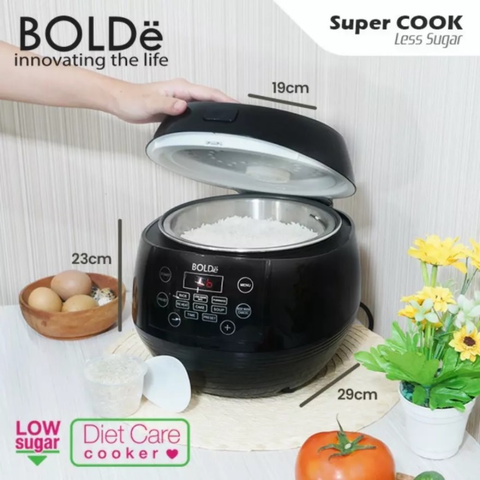 Magic Com / Rice Cooker BOLDe Super Cook Less Sugar 1L Rendah Gula Garansi Resmi