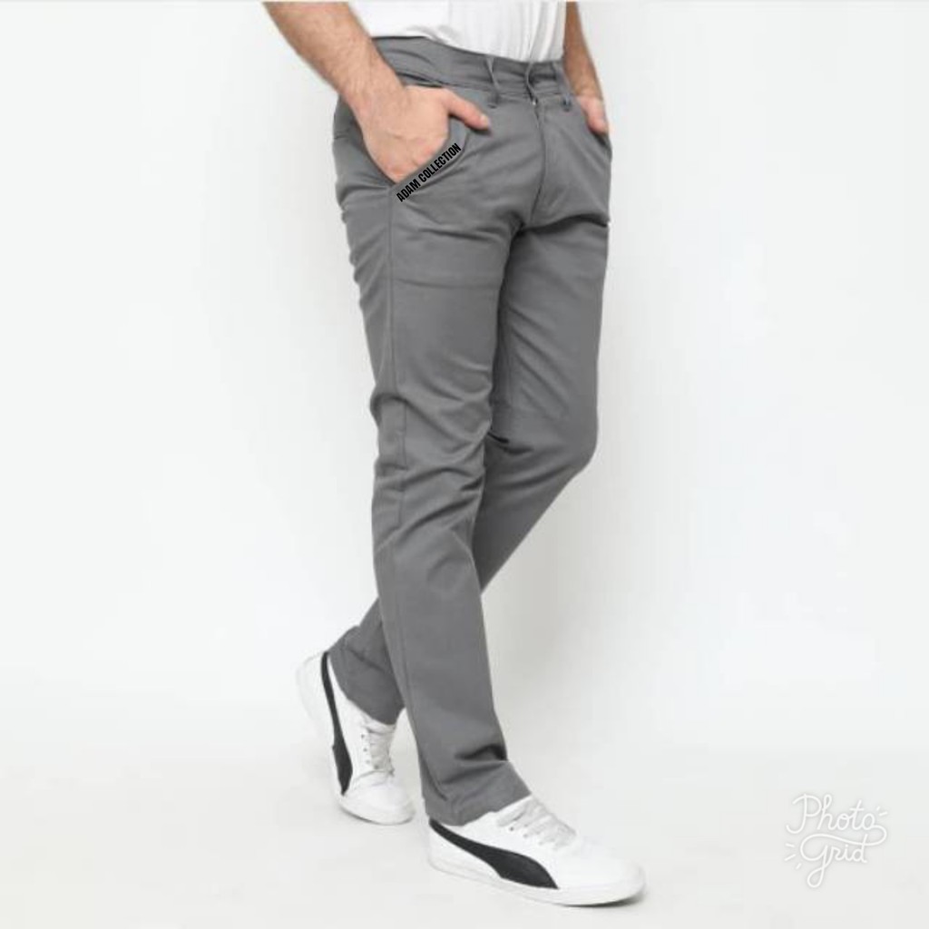 CELANA chino Panjang Pria Formal Bahan Katun Melar meral Slimfit