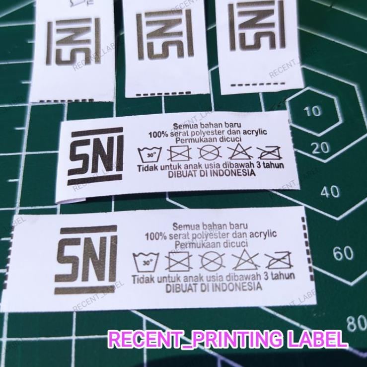 

(lbpr -68) Printing logo,wash label, SNI label 1.5x4.5cm 1 roll @2.000 pcs adgk78
