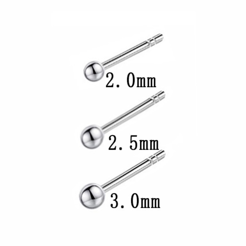 1pc Anting Stud Mini Bahan Sterling Silver S925 100% Dengan Karet plug Untuk Hadiah Perhiasan