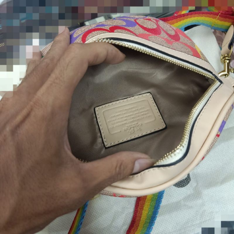 Waistbag Coach Signature Rainbow Import Quality