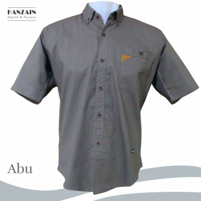 BEST Kemeja polos warna abu asap - kemeja casual warna abu - kemeja keren hanzain