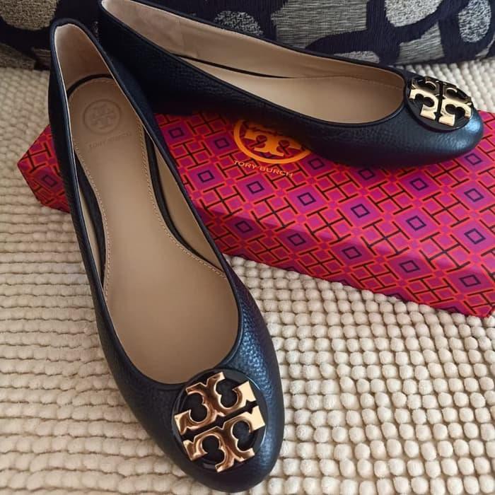 Flex12 Sepatu tory burch original/ tory burch claire ballet flat shoes black Berkualitas