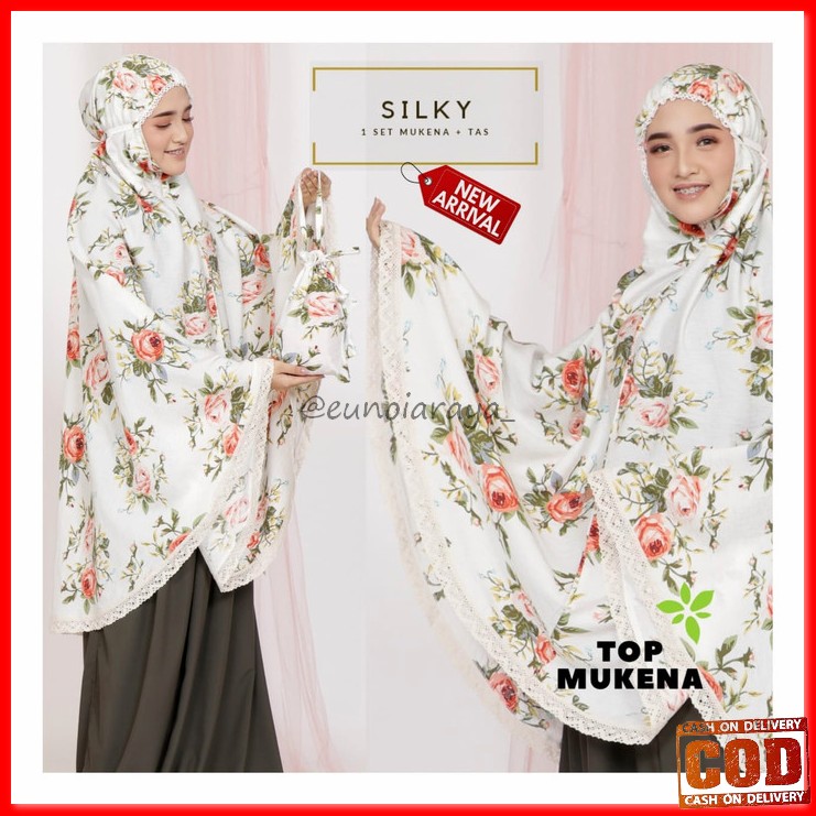 Mukena Katun Rayon Polos Premium Lengan Jumbo - Mukena Madina SY700 Mukena Dewasa Silky Cantik