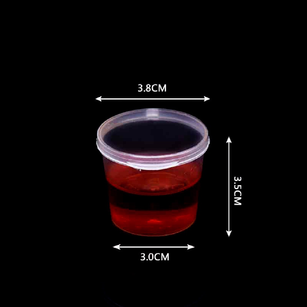 [AGID] 100Pcs Small Plastic Disposable Sauce Cups Food Storage Clear Package Box&amp;Lid [zkm]