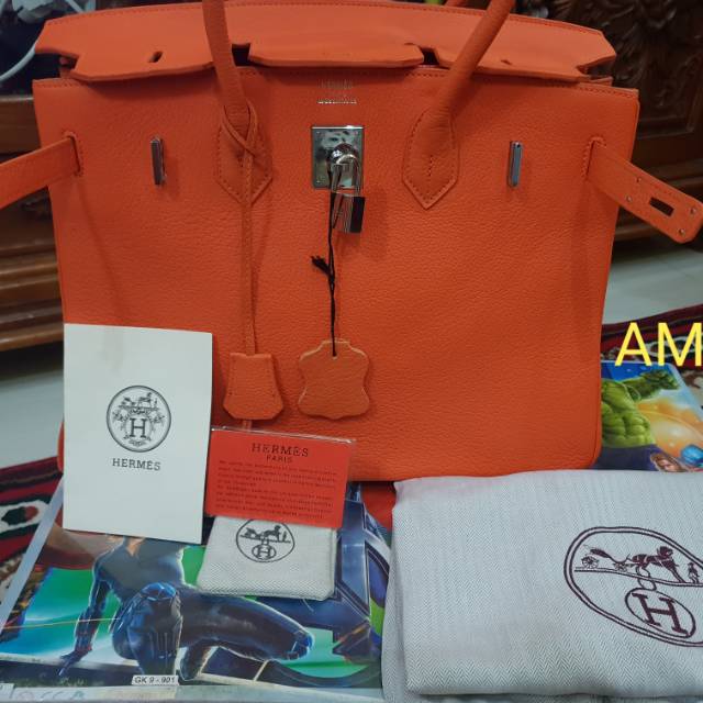 Preloved Tas Kulit Orange