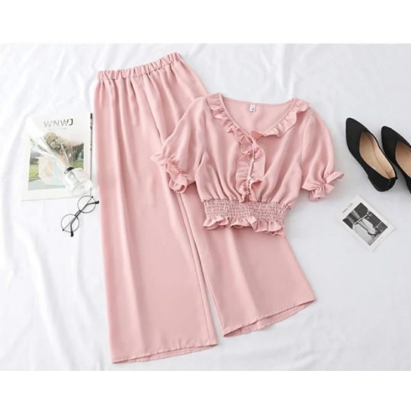 BAJU SETELAN YEMI  BAHAN MOSCREPE,(NN)