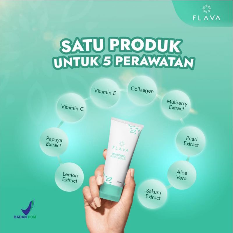 Flava Whitening Body Serum 10x Whitening Booster Collagen Bright Body Lotion / Serum Pemutih Badan Ampuh Permanen Bpom Viral