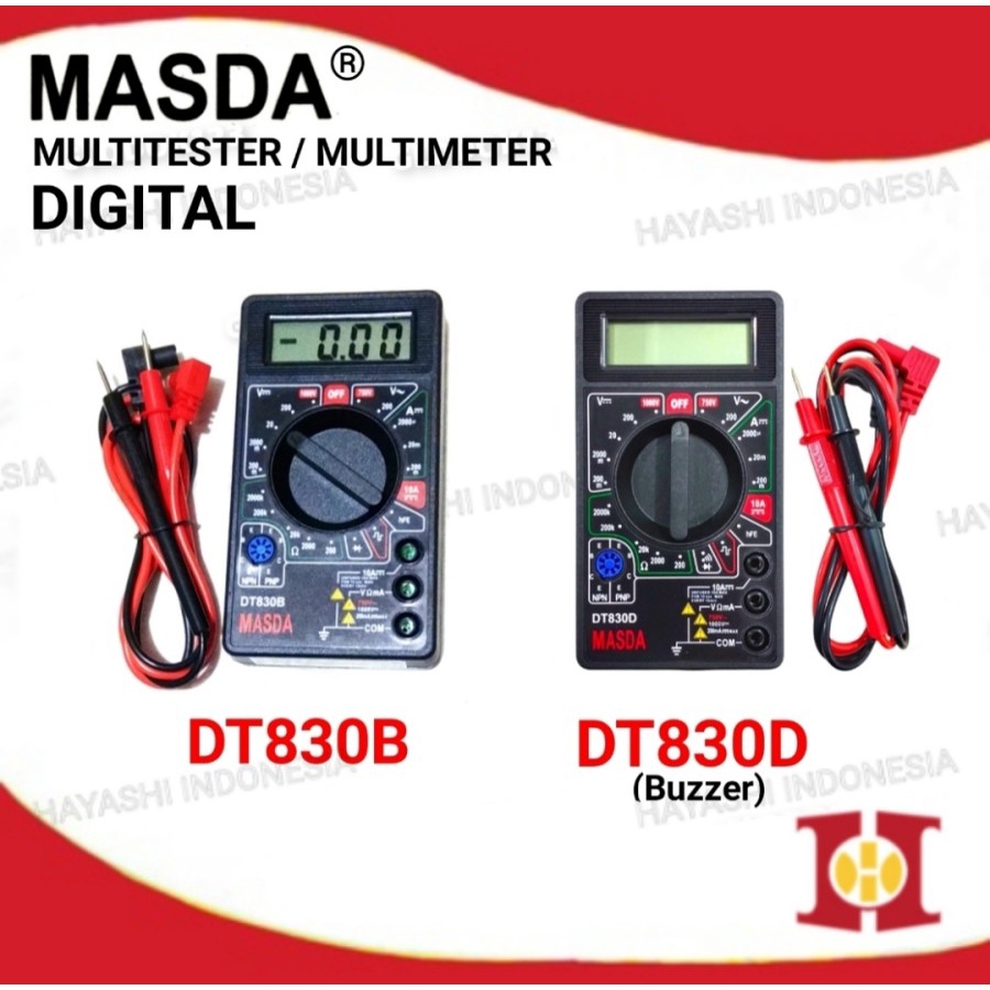 Multimeter Avometer Multitester Digital DT830B/DT830D Buzzer