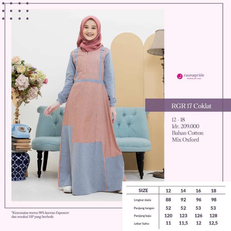 RAUNA RGR 17 COKLAT/RAUNA REMAJA RR330 COKLAT- RR 31 NAVY(Umur 12-18th)