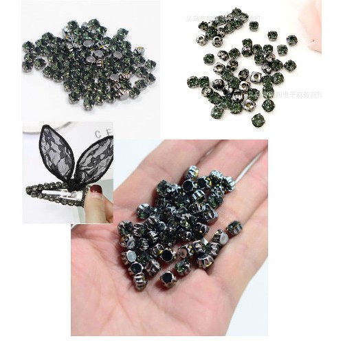 Rhinestones Cangkang 6mm (per lusin) I Mutiara I CHK400