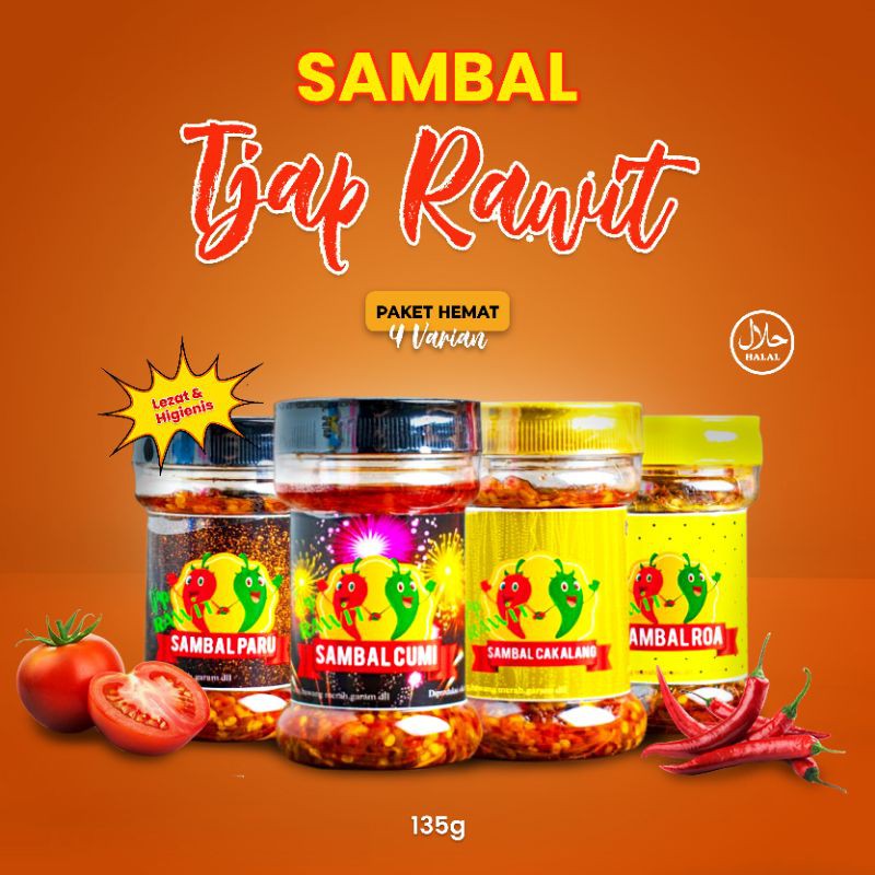

Sambal cumi sambal roa sambal paru sambal cakalang tjap rawit paket 4 varian