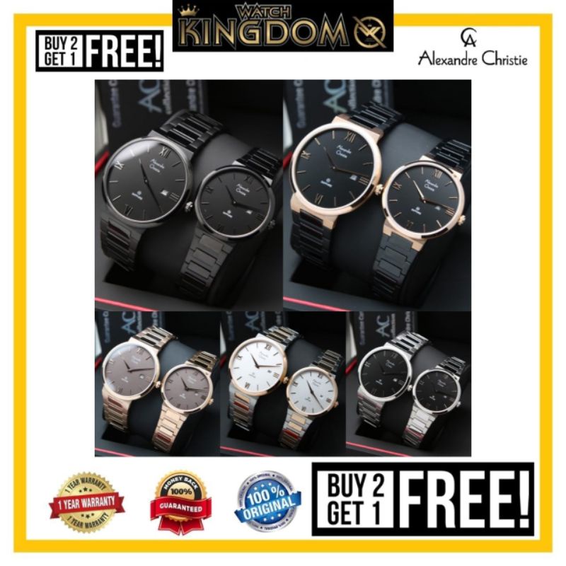 Terbaru Jamtangan couple harga satuan Alexandre christie ac8564 / ac 8564 Original garansi resmi 1th